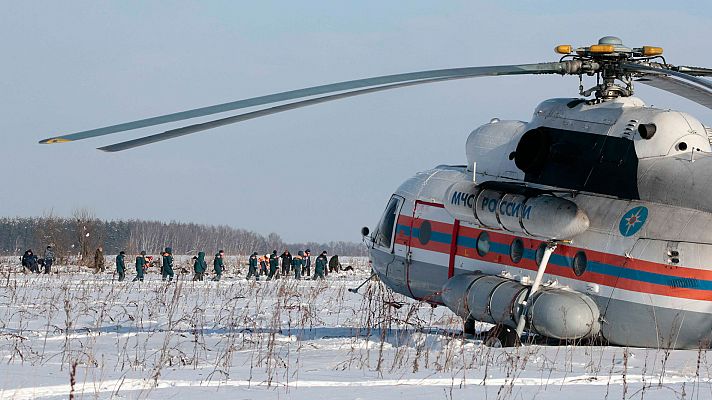 Recuperan la segunda caja negra del avión que se estrelló el domingo en Rusia