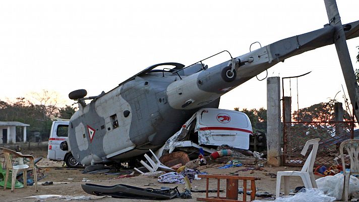 Catorce muertos en un accidente de helicóptero ocurrido tras un terremoto de magnitud 7,2 en México