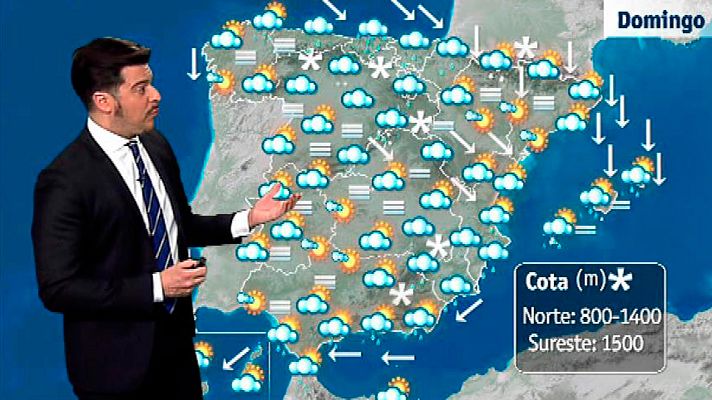El tiempo - Lluvias en el Cantábrico, este peninsular, Baleares y litoral andaluz