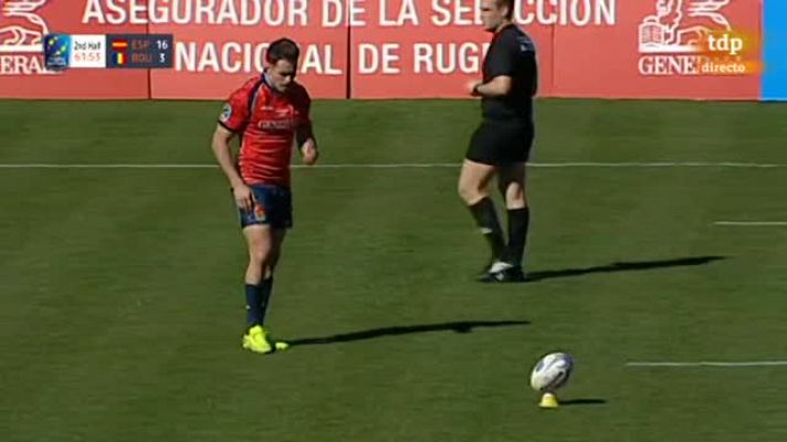 Rugby - Puntapié de castigo de Linklater, España 19-3 Rumanía