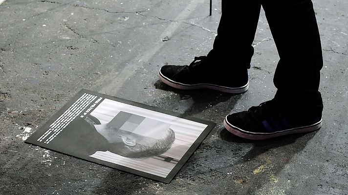 Telediario 1 - División de opiniones políticas por la exposición retirada de ARCO sobre presos políticos donde aparece Junqueras