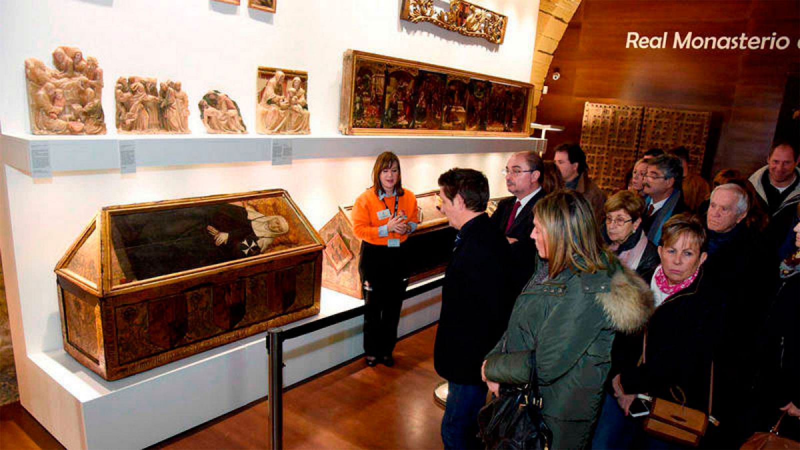 Telediario 1: El monasterio de Sijena abre sus puertas al público tras recuperar los bienes que se encontraban en Lleida y Barcelona | RTVE Play