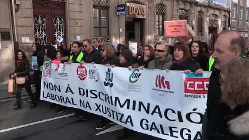 Cerca de 2.000 funcionarios de Justicia exigen en Galicia la igualdad salarial y laboral