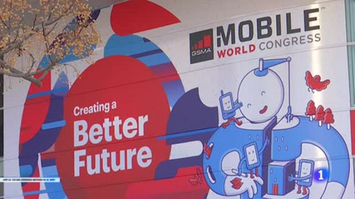 Telediario 1 - La inaguración oficial del Congreso Internacional de Moviles será el próximo lunes