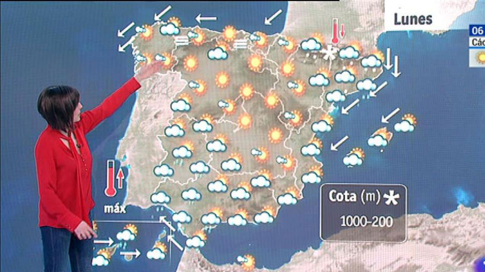 El Tiempo | Este lunes persiste la inestabilidad en Canarias y vuelven las nevadas al norte