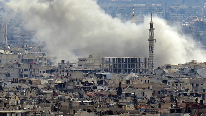 Telediario 1 - Finaliza la pausa humanitaria en Guta Oriental con varias rupturas del alto el fuego