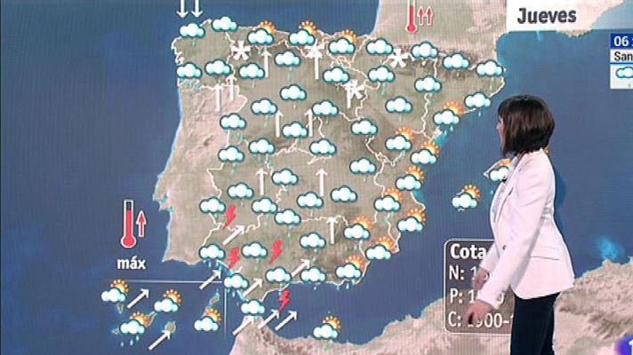 Este jueves, se extienden las lluvias, remite la nieve y suben las temperaturas