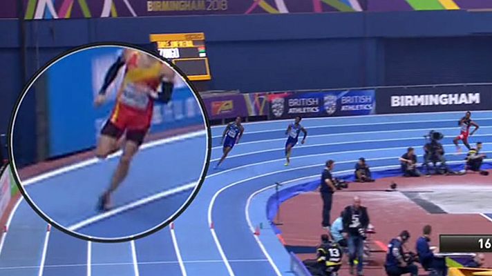 Atletismo - ¿Pisó aquí la línea Óscar Husillos en la final de 800?