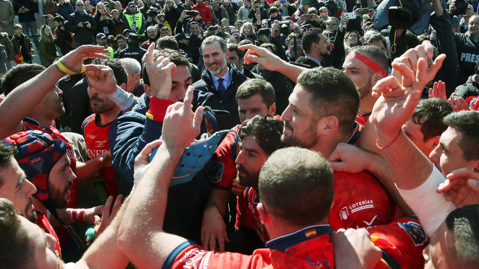 El Rey asiste a la celebracion de la selección de rugby