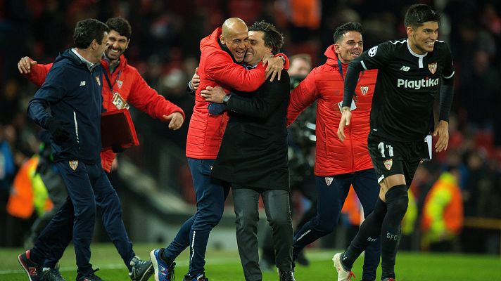 Telediario 1 - Fiesta sevillista en Old Trafford