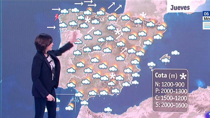 Este jueves habrá precipitaciones persistentes y viento con rachas fuertes