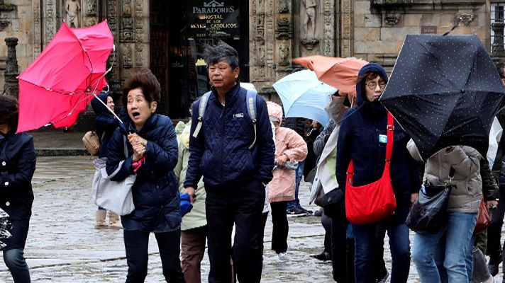 Precipitaciones en la península y viento fuerte en litoral gallego y Alborán