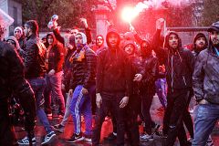 Detenidos tres ultras del Marsella por herir a dos vigilantes en San Mamés