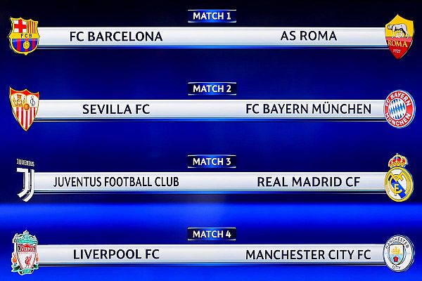 Barça-Roma, Juventus-Real Madrid y Sevilla-Bayern, cruces de cuartos