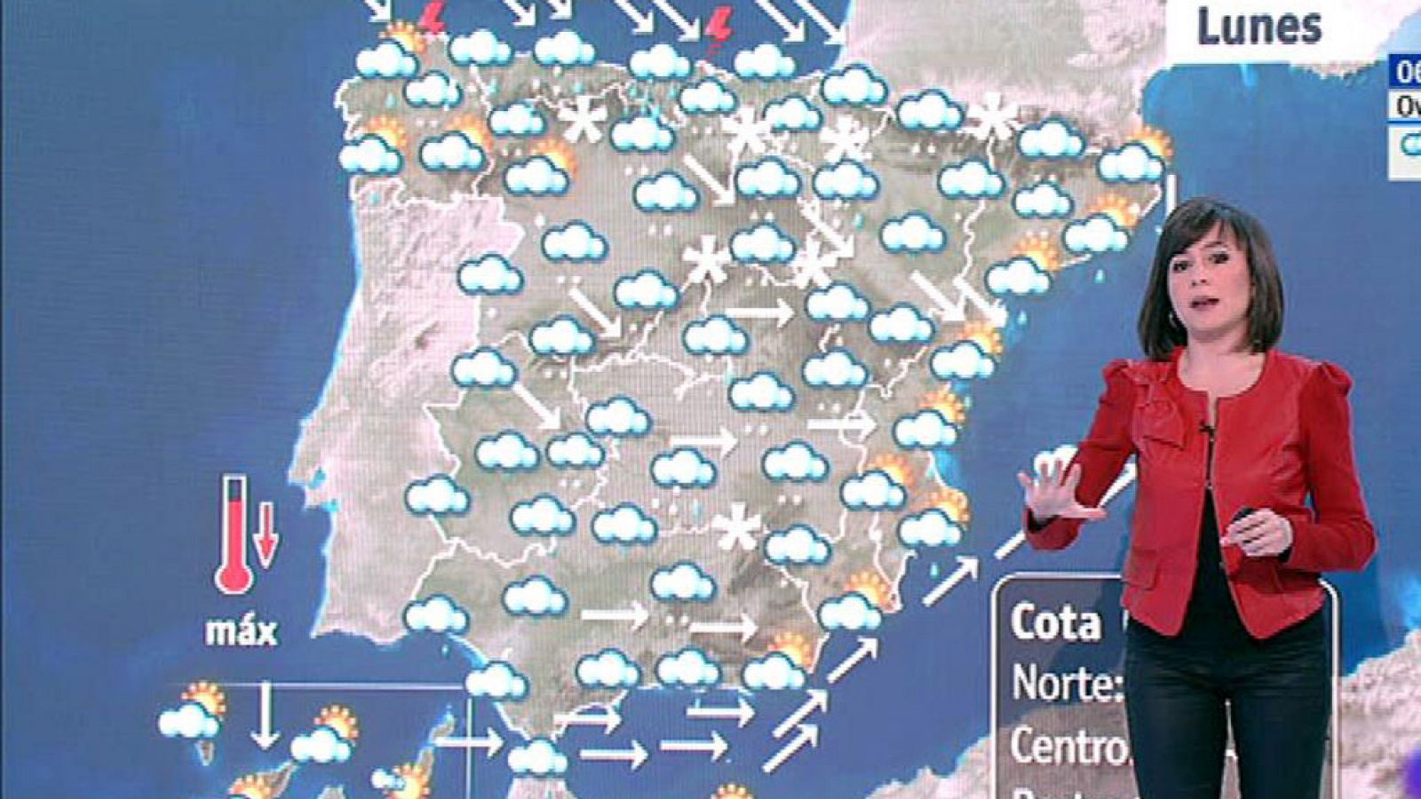 El Tiempo en España | Este lunes habrá nevadas en cotas bajas con precipitaciones y viento en casi toda la Península