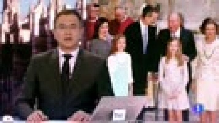 Telediario 1 - Los reyes, sus hijas y don Juan Carlos y doña Sofía asisten a la misa del Domingo de Resurrección en Palma