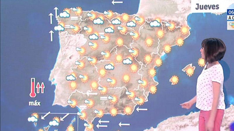 Este jueves habrá precipitaciones en el oeste peninsular y más dispersas en Galicia y norte
