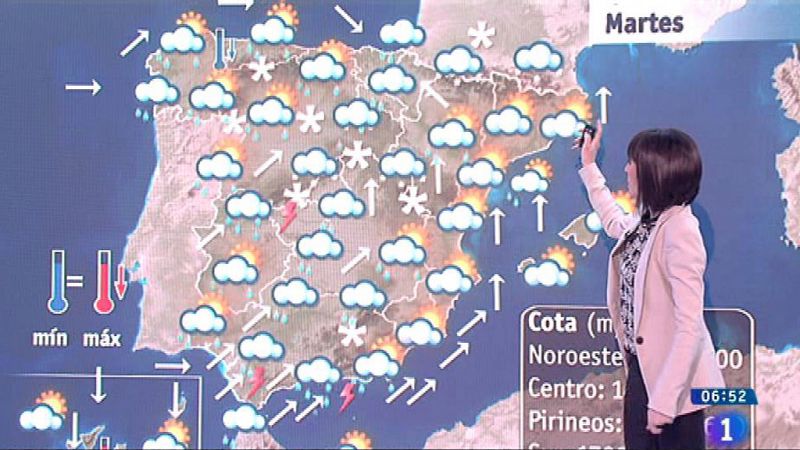 Este lunes habrá lluvias en el norte y descenso térmico en el centro de la península