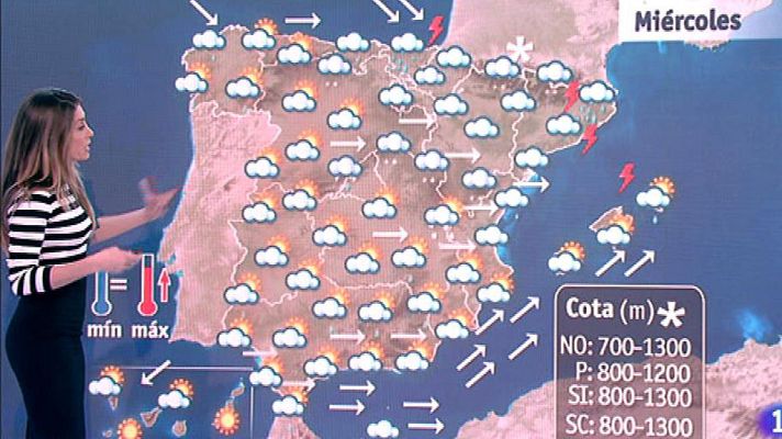 El tiempo - Este miércoles habrá nevadas en la mitad este peninsular y temperaturas en aumento en el centro