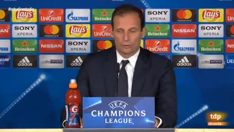 El entrenador de la Juventus se ha mostrado muy comedido en la rueda de prensa después del penalti que ha dejado fuera a su equipo.
