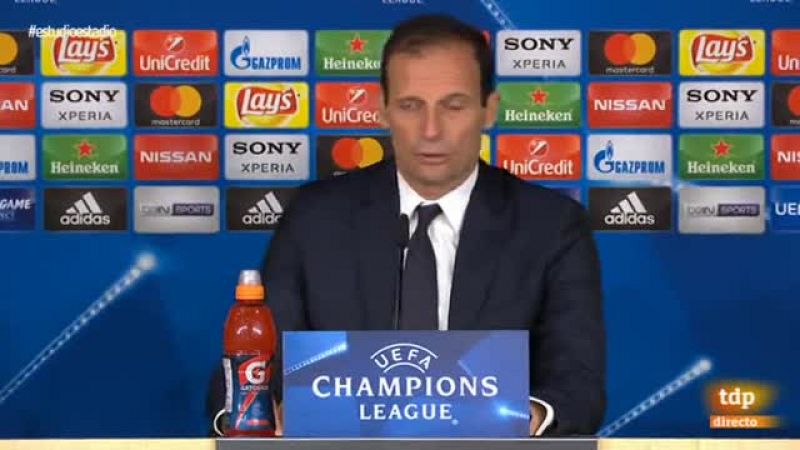 El entrenador de la Juventus se ha mostrado muy comedido en la rueda de prensa después del penalti que ha dejado fuera a su equipo.