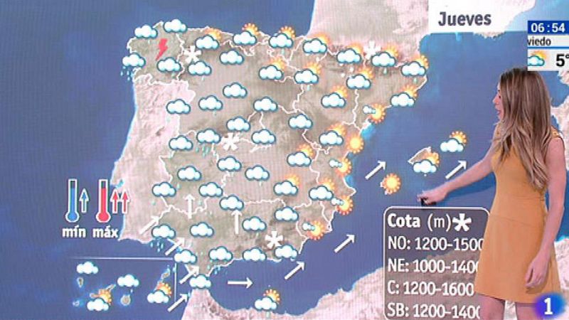 Este jueves habrá lluvias localmente fuertes en el País Vasco, Navarra y sur de Andalucía