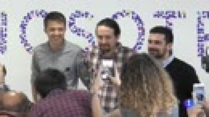Telediario 1 - Iglesias respalda a Errejón tras la crisis por el documento de Bescansa y presenta una lista de unidad para Madrid