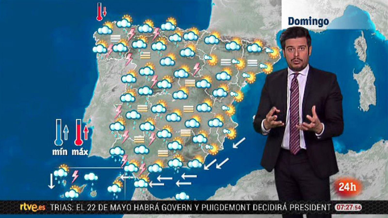 Chubascos en el sur que podrían ir acompañados de barro y calima