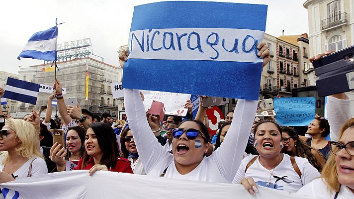Informativo 24h - Cientos de personas piden en la Puerta del Sol de Madrid el fin de la represión en Nicaragua