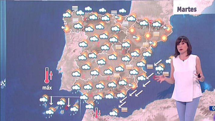 El tiempo - Este martes habrá tormentas fuertes en Andalucía y ascenso de las temperaturas en el tercio norte