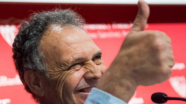 Telediario 1 - Caparrós, en su presentación como técnico del Sevilla: "Esta es mi casa. Estaba deseando volver"