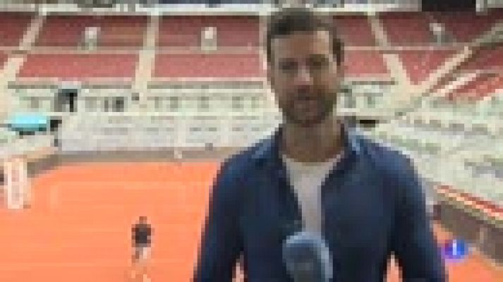 Telediario 1 - Rafa Nadal entrena ya en la tierra batida madrileña