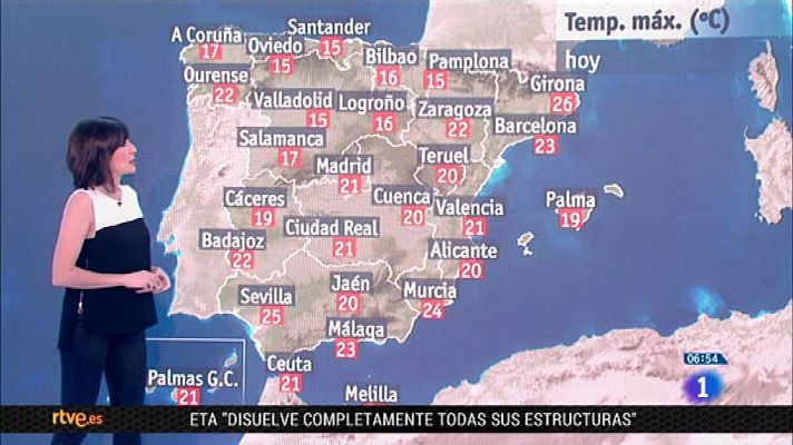 El tiempo - Subida de temperaturas en todo el país y algunas tormentas en el suroeste