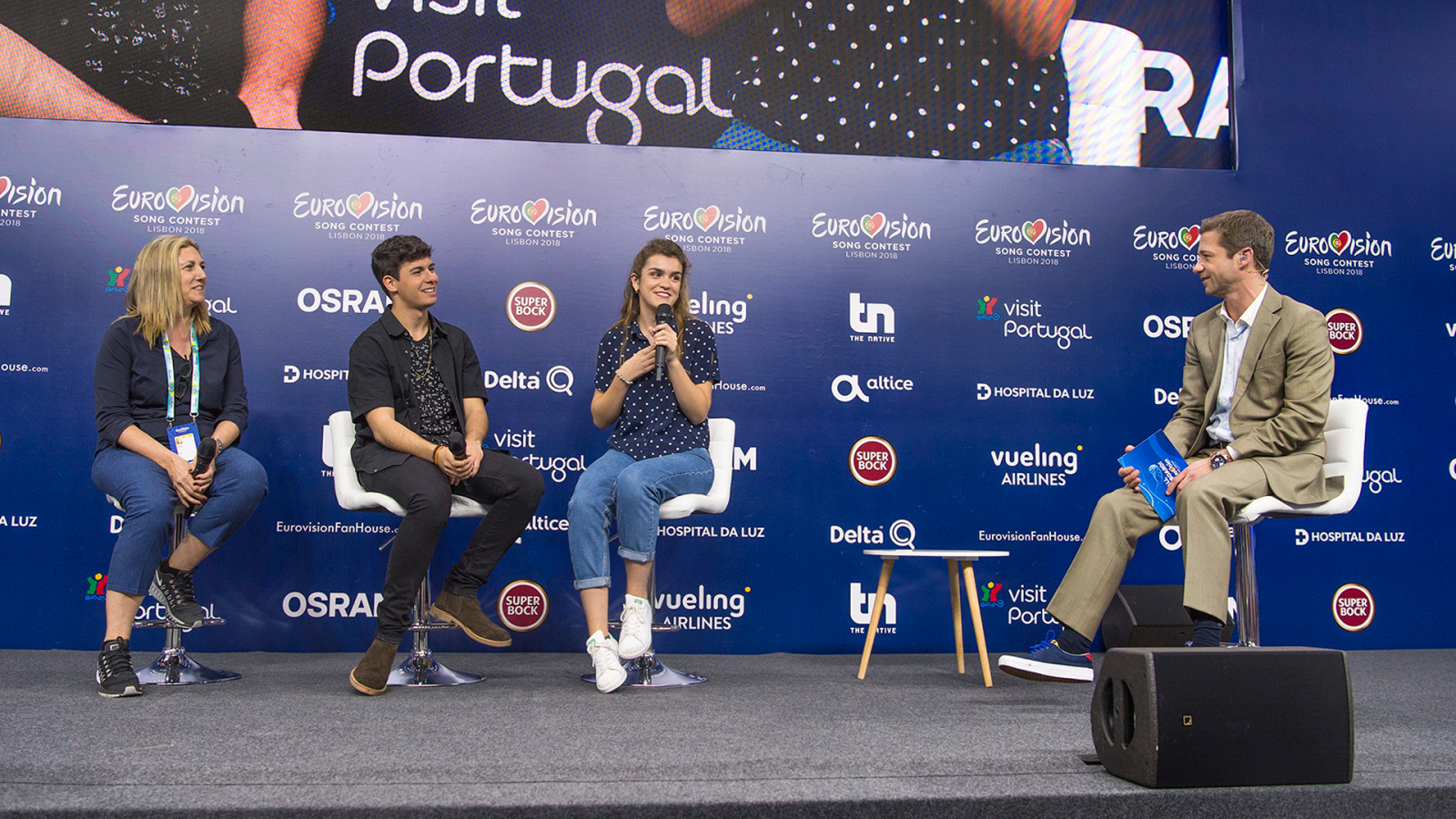 Eurovisión 2018 - La rueda de prensa de Amaia y Alfred tras su primer ensayo