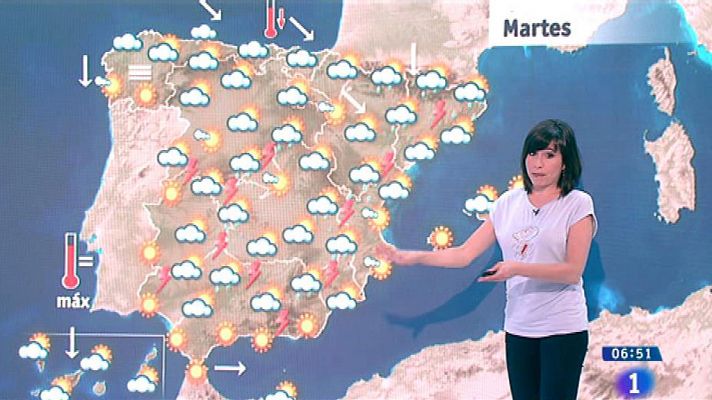 Este martes habrá chubascos fuertes en el interior este peninsular y en Mallorca