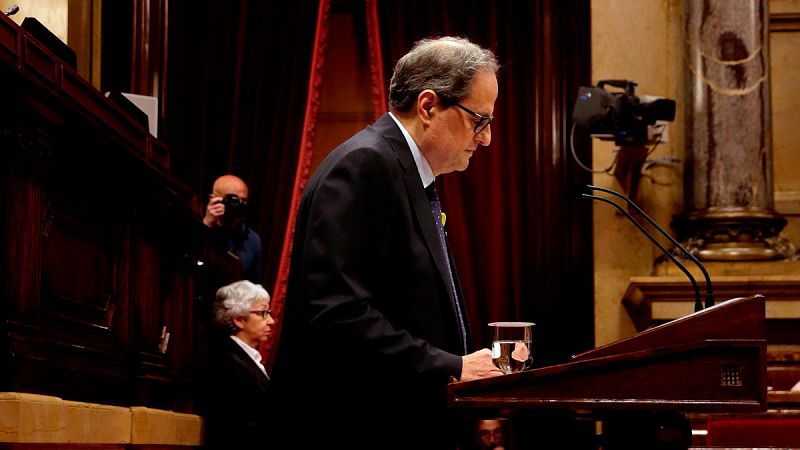 Torra critica al rey en su discurso de investidura: "Majestad, así no"