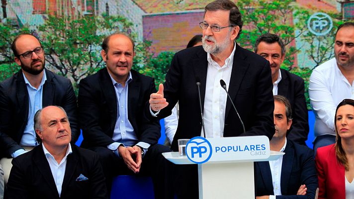 Telediario 1 - Rajoy participa en un acto del Partido Popular desde Jérez de la Frontera