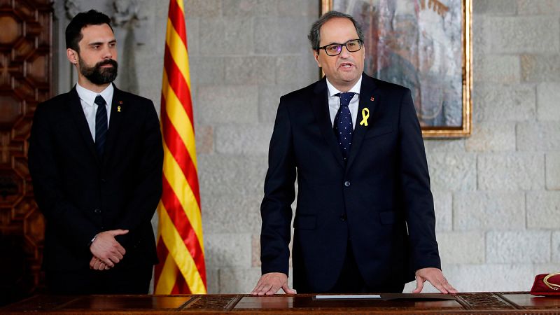 Torra toma posesión como president de la Generalitat sin presencia del Gobierno y sin aludir a la Constitución