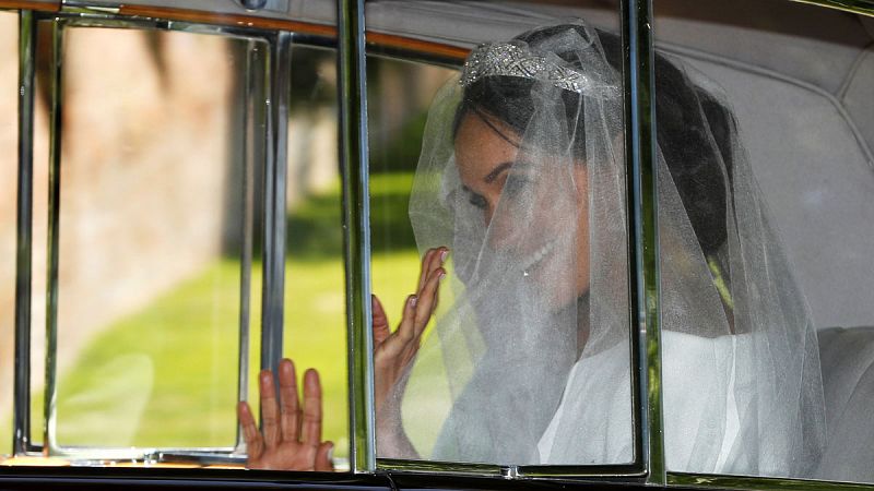 Meghan Markle se dirige a la iglesia de San Jorge para su boda con el príncipe Enrique