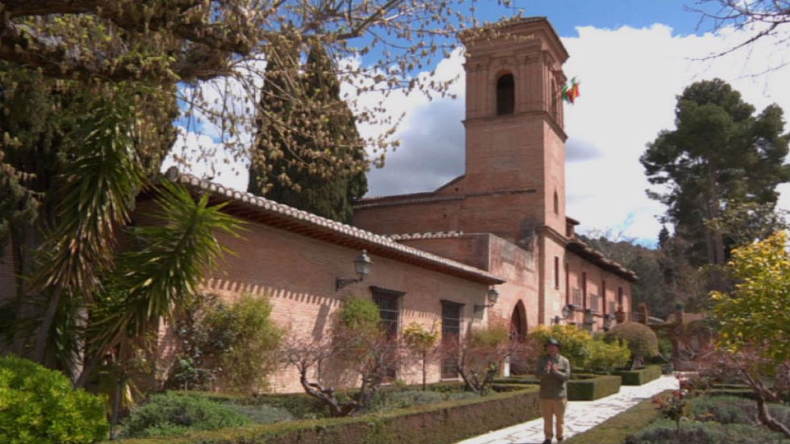 Dentro del Parador nacional de la Alhambra de Granada