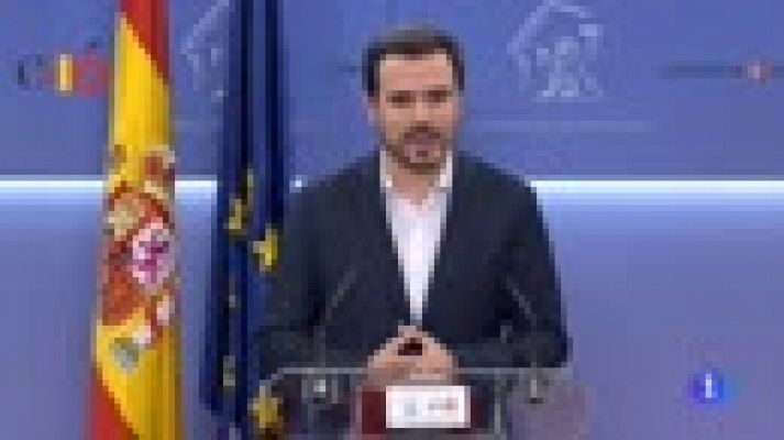 Telediario 1 - Los partidos de izquierdas apoyan la moción a Rajoy, mientras PNV, CC y Bildu la van a analizar