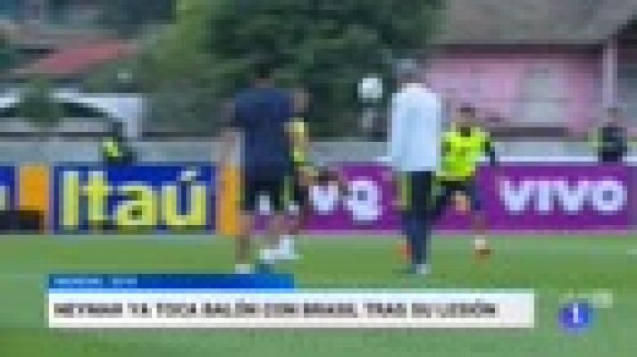 Telediario 1 - Neymar ya se entrena con Brasil y Argentina se pone nostálgica