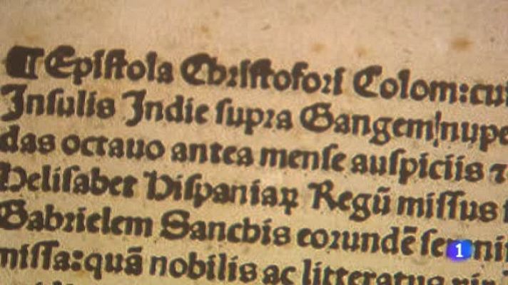 Telediario 1 - EE.UU. devuelve a España la carta de Colón que anunciaba el descubrimiento de América