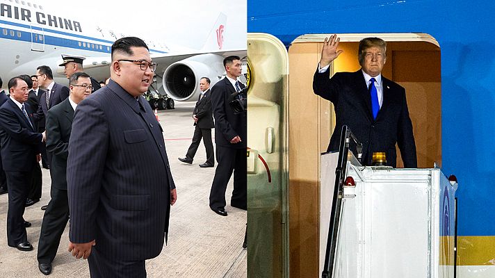 Telediario 1 - Kim Jong-un y Donald Trump llegan a Singapur para "una cumbre histórica"