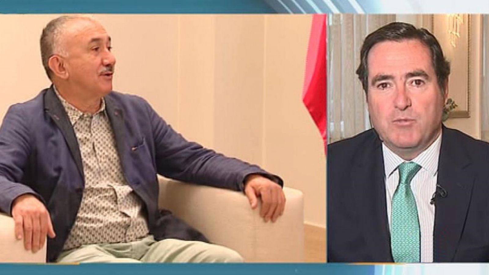 Los desayunos de TVE - Antonio Garamendi, presidente de CEPYME y Pepe Álvarez, secretario general de UGT - ver ahora