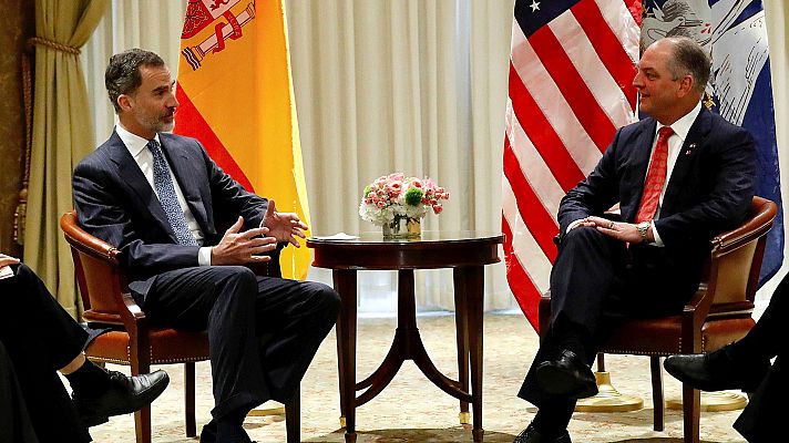 Telediario 1 - El rey reivindica el legado español en su encuentro con el gobernador de Nueva Orleans