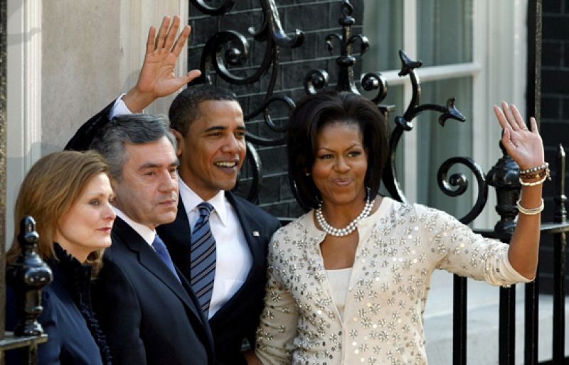 Brown recibe a los Obama en Downing St.