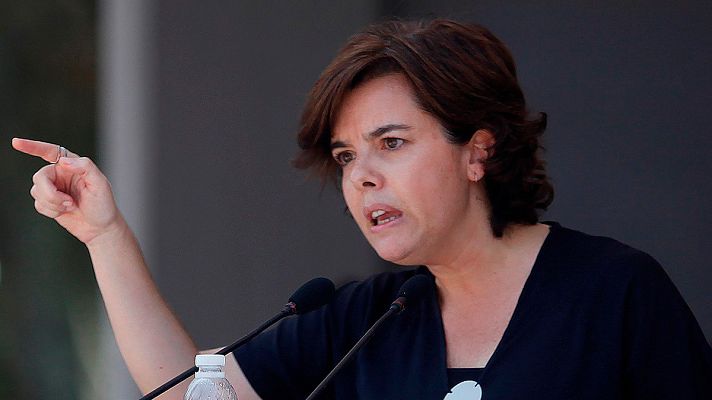 Telediario 1 - Sáenz de Santamaría asegura que su único adversario es el gobierno de Pedro Sánchez