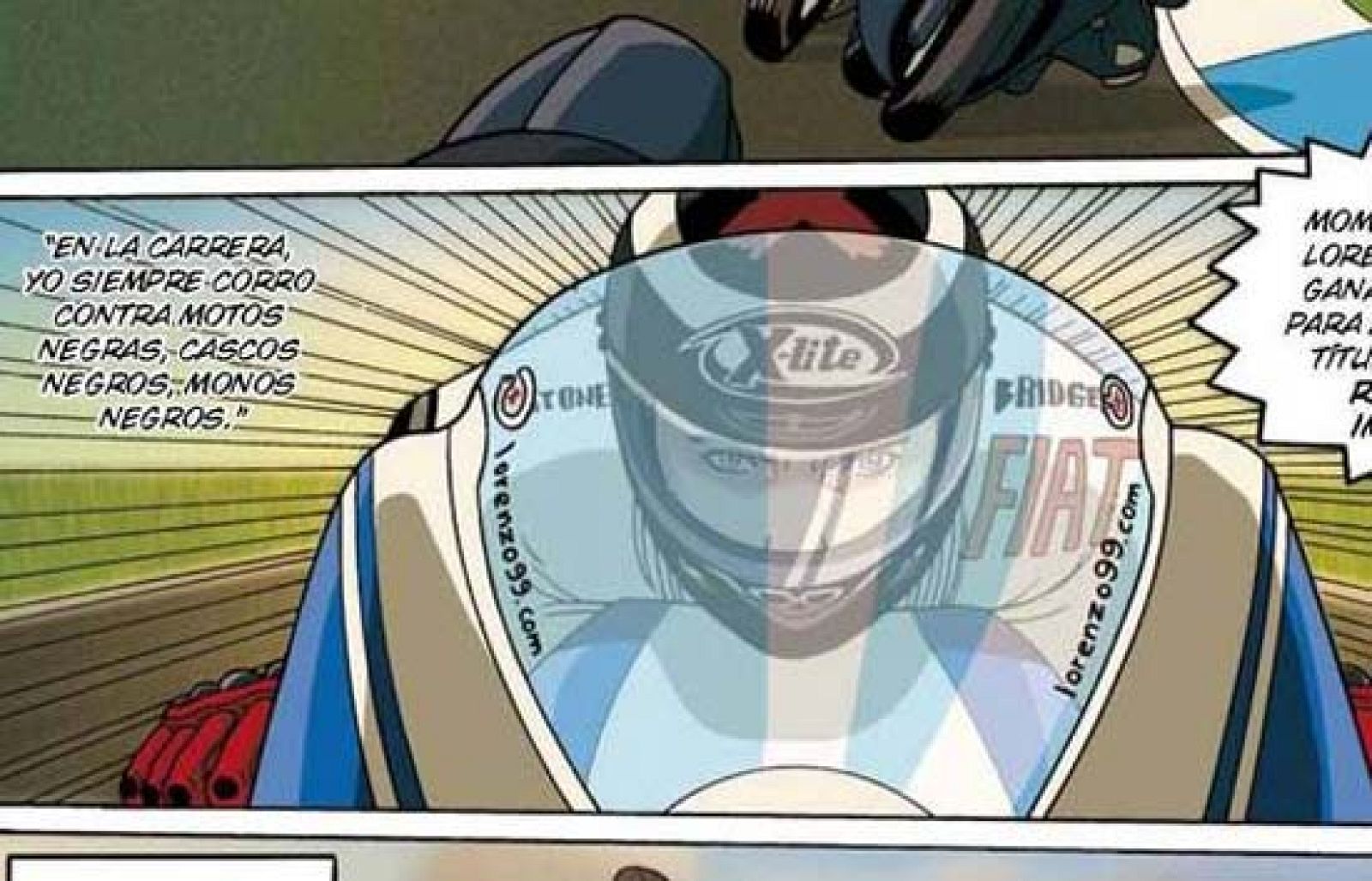 Jorge Lorenzo ha presentado un cómic que se llama 'Lorenzo's Land', como su bandera de conquistas de Grandes Premios.