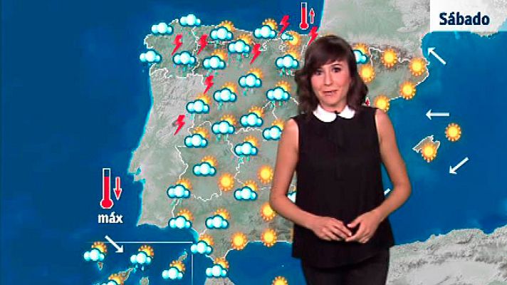 El tiempo - Lluvias y tormentas en el norte peninsular y el alto Ebro